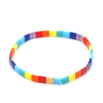 Bracelet De Perles Tila, Couleur Arc-en-ciel, Vintage, À La Mode, Cadeau - votrecollierprenomfr