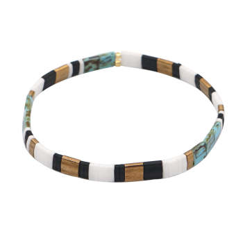 Bracelet De Perles Tila Noir Et Blanc, Bracelets À La Mode Vintage, Cadeau - votrecollierprenomfr