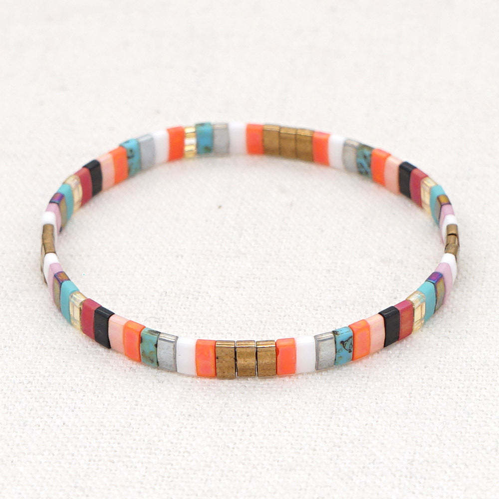 Bracelet De Perles Tila Orange, Vintage, À La Mode, Cadeau - votrecollierprenomfr
