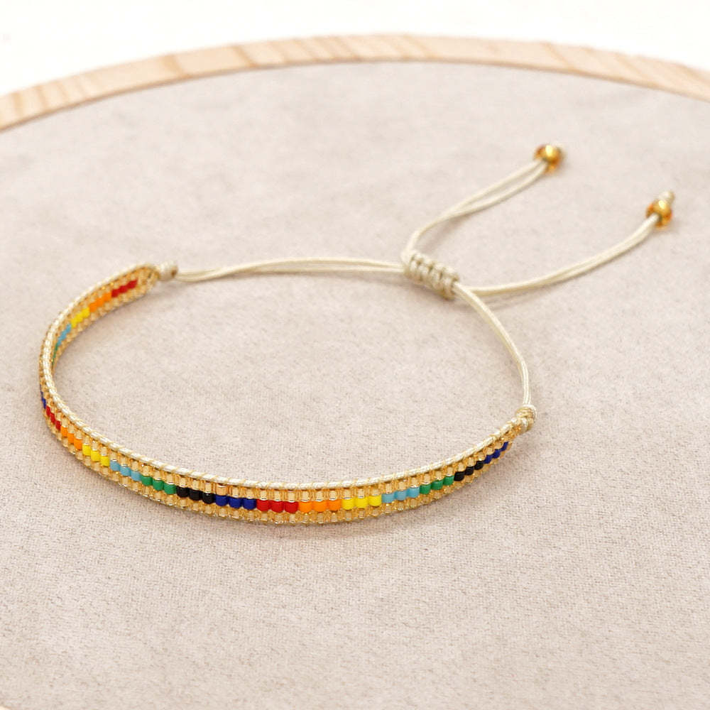 Tila Bracelet Rainbow Colors Cadeau Fabriqué À La Main Pour Les Amateurs De Bijoux - votrecollierprenomfr