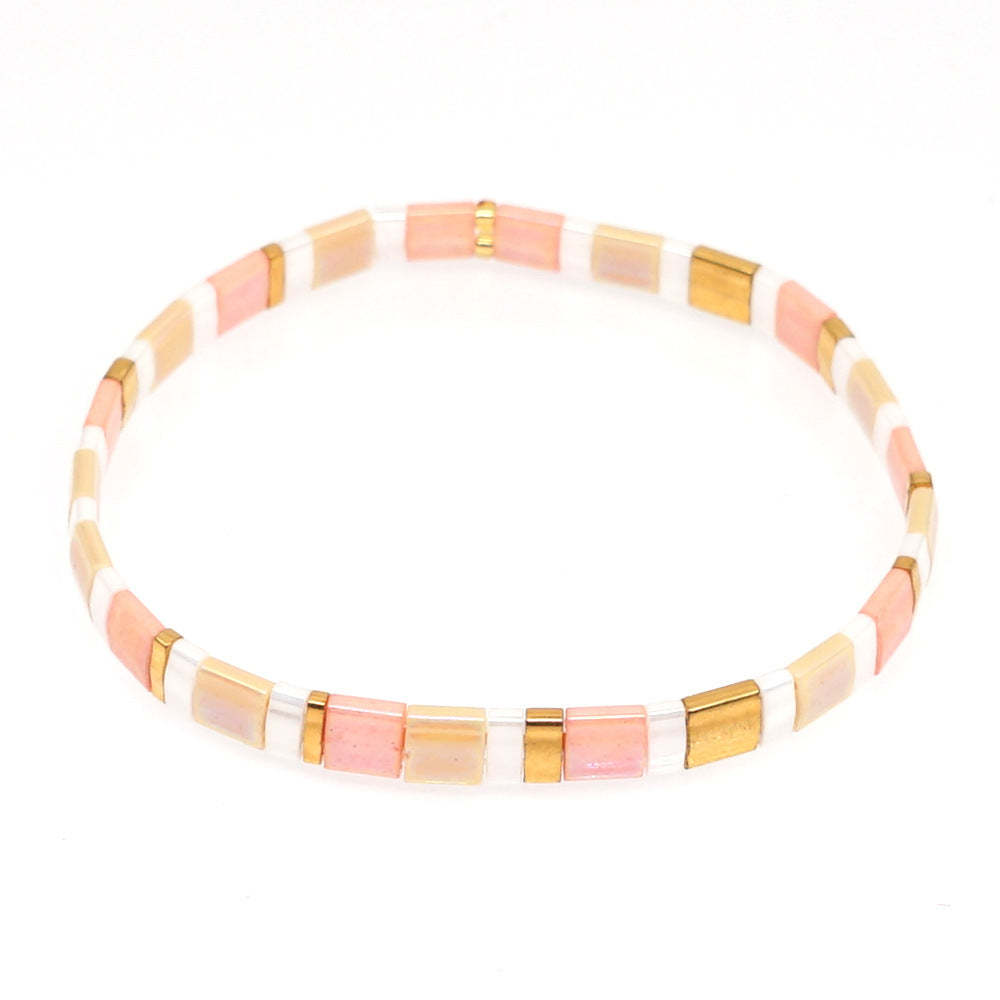 Tila Pink Bead Bracelet Poignet Bonbons Cadeau Pour Elle - votrecollierprenomfr