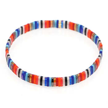 Bracelet De Perles Tila Bracelets Bleus Et Orange Cadeau De Mode Vintage - votrecollierprenomfr