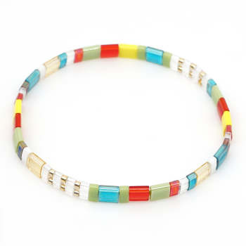 Bracelet De Perles Tila Bleu Et Blanc, Vintage, Cadeau À La Mode - votrecollierprenomfr