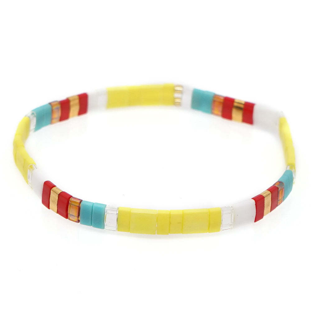 Bracelet De Perles Tila Jaune Et Rouge, Vintage, À La Mode, Cadeau - votrecollierprenomfr