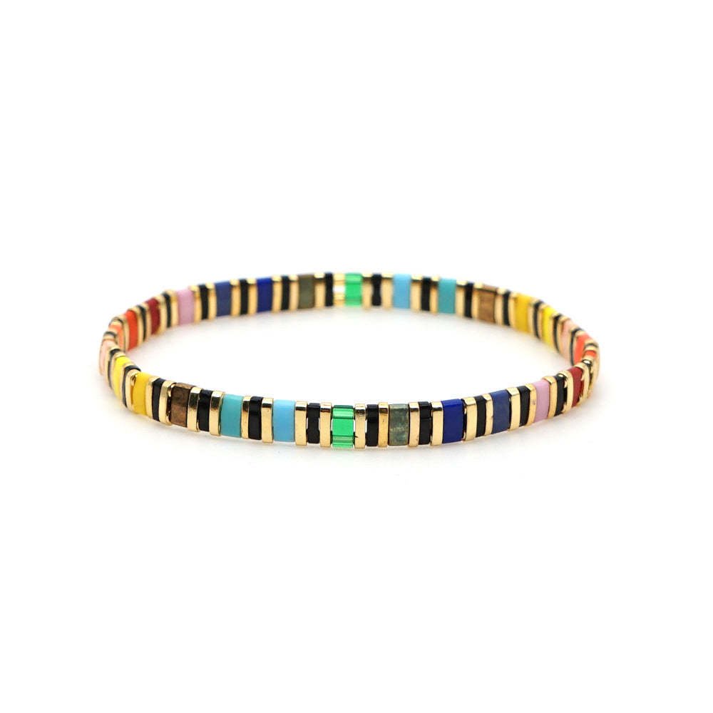 Tila Bracelet Rainbow Colors Cadeau Fabriqué À La Main Pour Les Amateurs De Bijoux - votrecollierprenomfr
