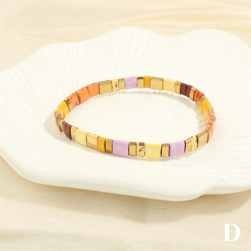 Ensemble De Bracelets De Perles Tila, Bracelet Coloré Pour Les Proches - votrecollierprenomfr