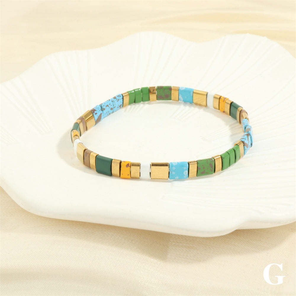 Bracelet Tila Bleu, Cadeau Artisanal Vintage À La Mode Pour Les Amateurs De Bijoux - votrecollierprenomfr
