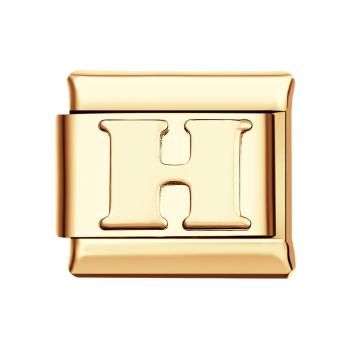 Lettre H - Charm Italien Doré Pour Bracelets Charms Italiens Lien Composable - votrecollierprenomfr
