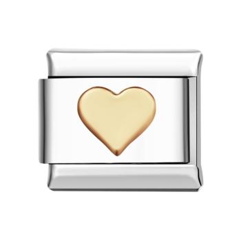 Charm Italien Coeur D'amour-or Pour Bracelets À Charms Italiens Lien Composable - votrecollierprenomfr