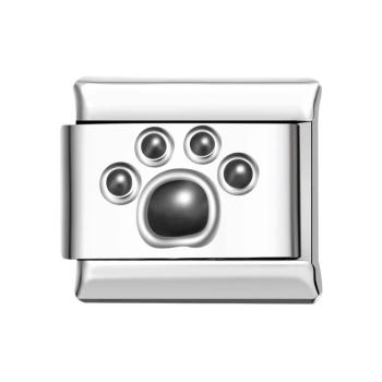 Patte De Chat - Charm Italien Noir Foncé Pour Bracelets Charms Italiens Lien Composable - votrecollierprenomfr