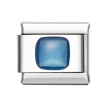 Nébuleuse Carrée - Charm Italien Bleu Pour Bracelets Charms Italiens Lien Composable - votrecollierprenomfr