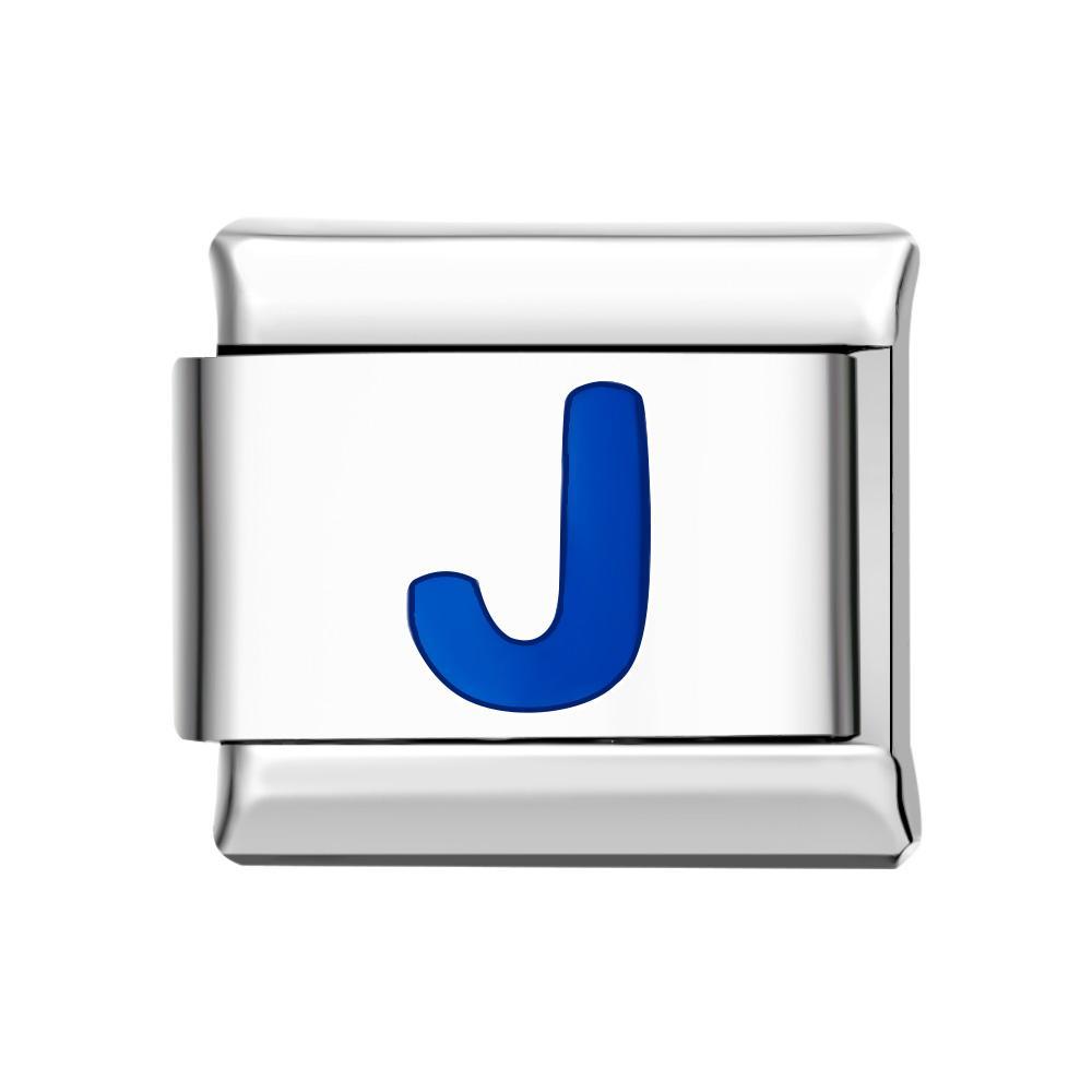 Blue A Italian Charm For Italian Charm Bracelets Composable Link - NameNecklace