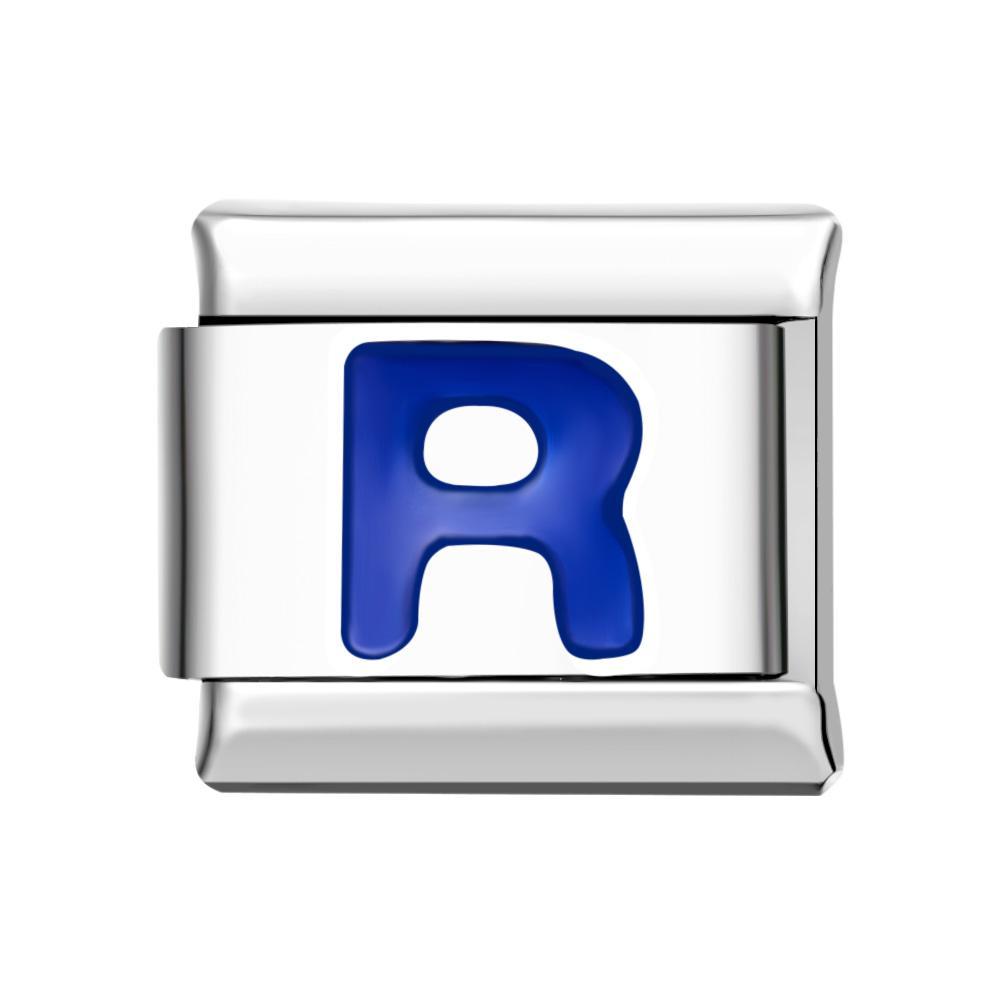Charm Italien Bleu R Pour Bracelets À Charms Italiens Lien Composable - votrecollierprenomfr