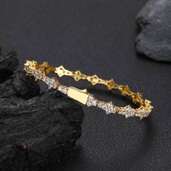 Bracelet De Tennis En Zircone Avec Fermoir À Ressort, Chaîne À Une Rangée - votrecollierprenomfr