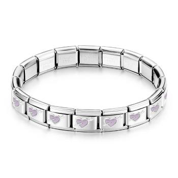 Love At First Sight Bracelet À Breloques Italien Vintage Violet Clair - votrecollierprenomfr