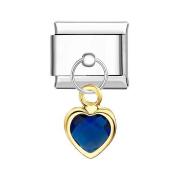 Charm Suspendu Coeur Bleu Charm Italien Pour Bracelets À Breloques Italiens Lien Composable - votrecollierprenomfr