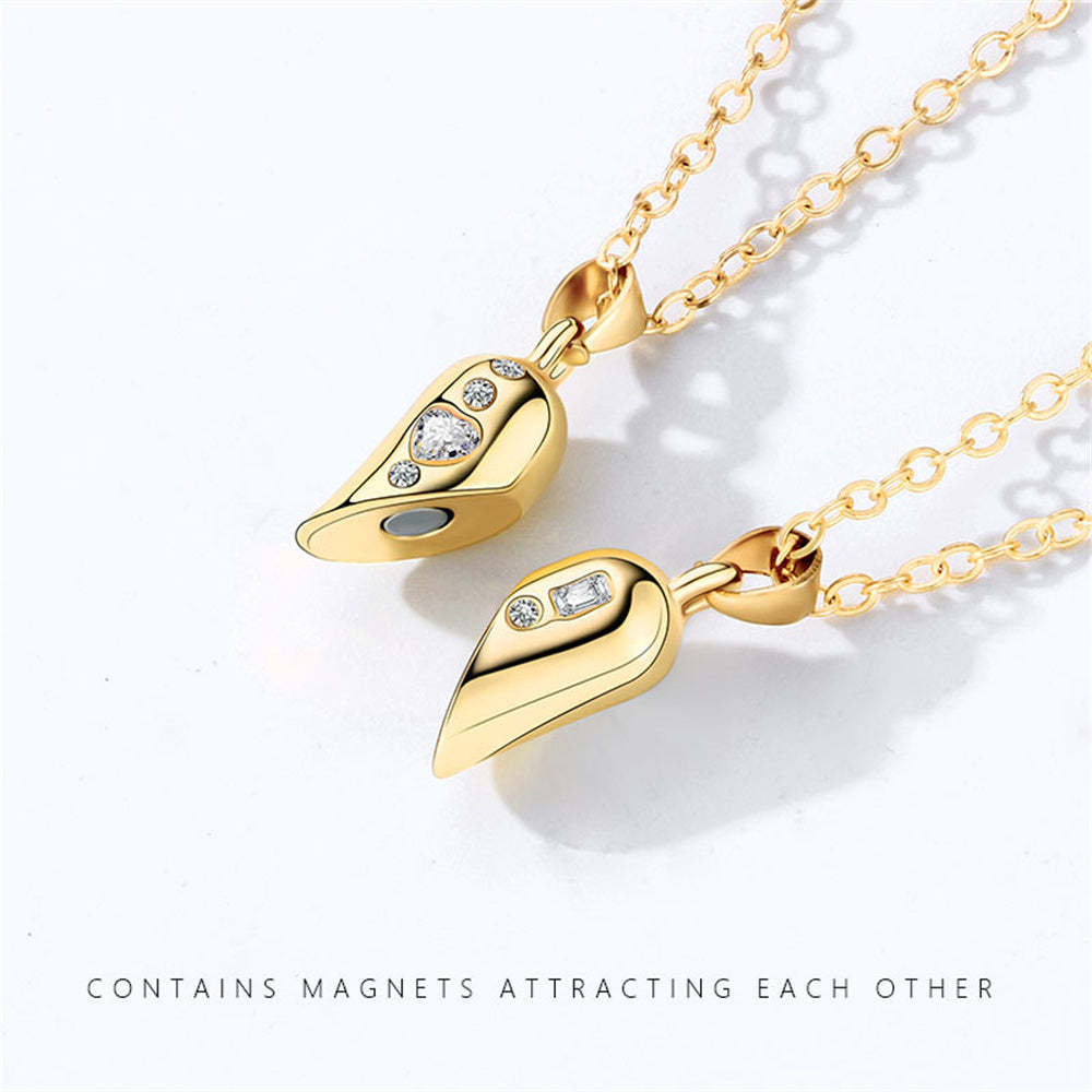 Colliers De Couple Rotatifs Magnétiques, Collier En Forme De Cœur, Cadeaux Pour Elle Et Lui - votrecollierprenomfr