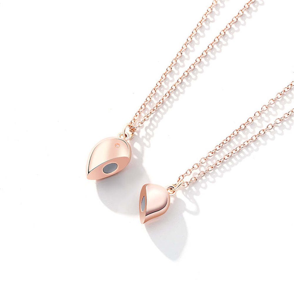 Colliers Rotatifs Magnétiques, Collier En Forme De Cœur, Cadeaux De Couple Pour Elle Et Lui - votrecollierprenomfr