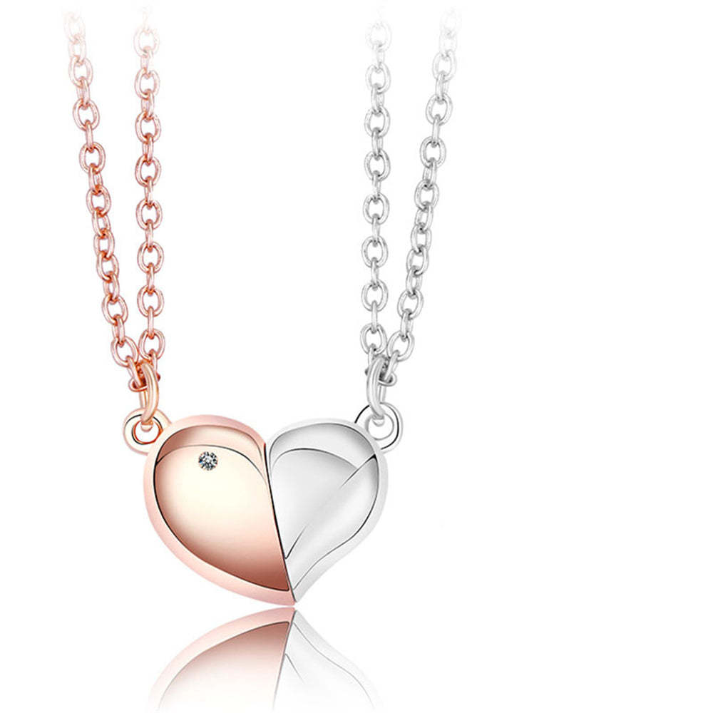 Colliers Rotatifs Magnétiques, Collier En Forme De Cœur, Cadeaux De Couple Pour Elle Et Lui - votrecollierprenomfr