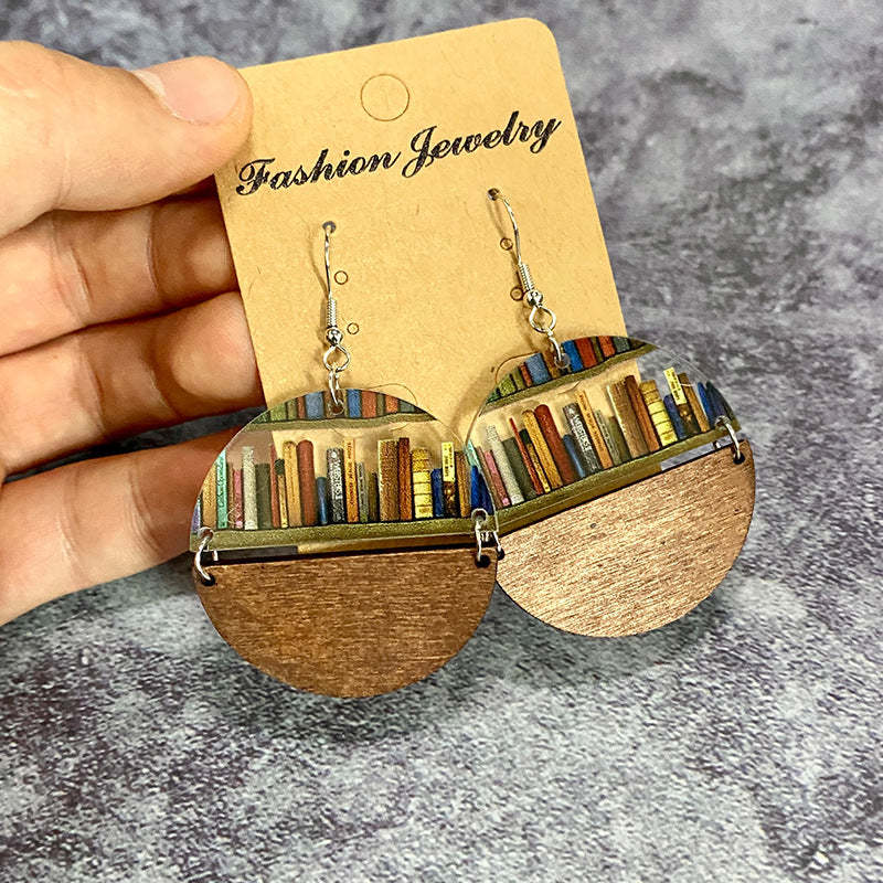 Boucles D'oreilles En Forme De Livre Pour Chien Et Chat, Bijoux Amusants En Acrylique Pour Bibliothèque, Cadeaux Pour Amoureux Des Livres - votrecollierprenomfr