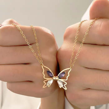 Collier De Couple Magnétique Assorti, Colliers Papillon Pour Couples, Cadeau De Saint-valentin Pour Amoureux - votrecollierprenomfr