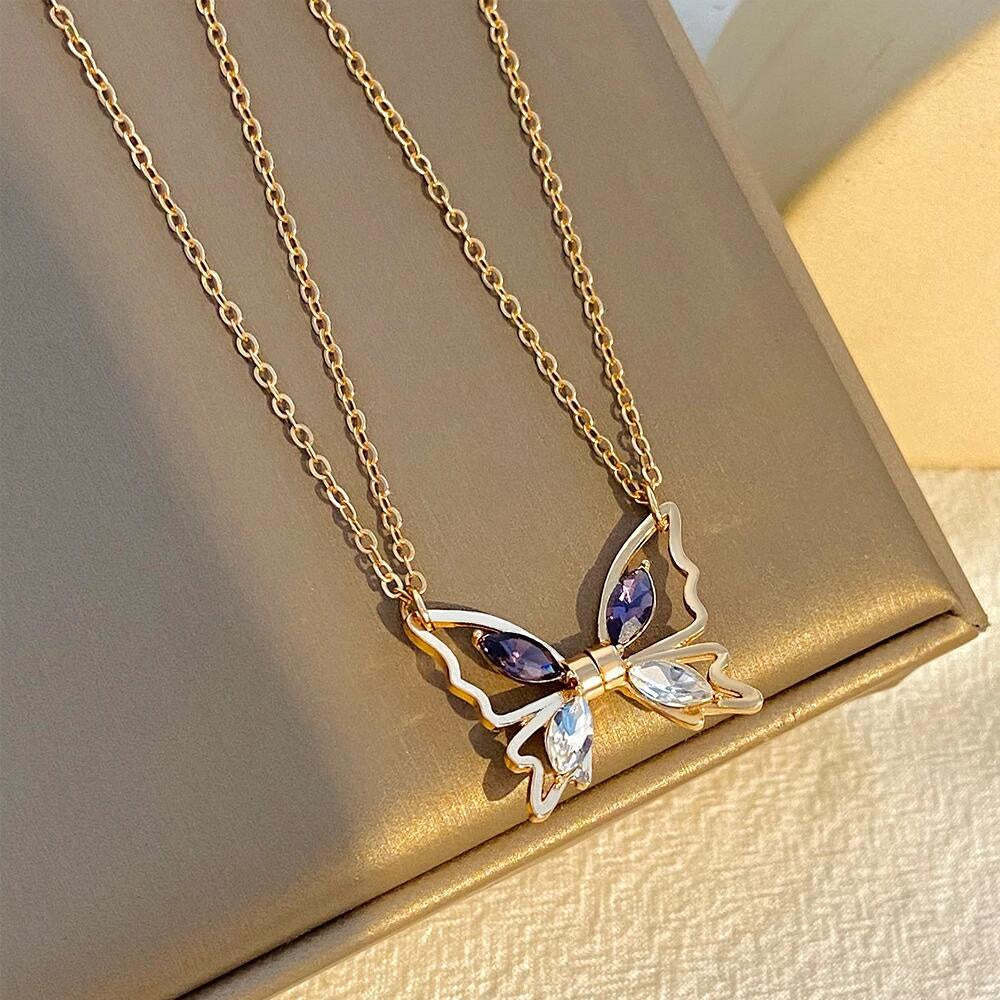 Collier De Couple Magnétique Assorti, Colliers Papillon Pour Couples, Cadeau De Saint-valentin Pour Amoureux - votrecollierprenomfr