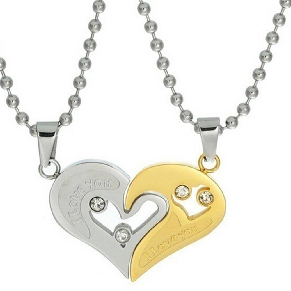Collier De Couple Assorti, Colliers Cordate Pour Couples, Cadeau De Saint-valentin Pour Amoureux - votrecollierprenomfr