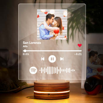 Photo Personnalisée Spotify Code Veilleuse Chanson Personnalisée Lampe Couples Cadeau - votrecollierprenomfr