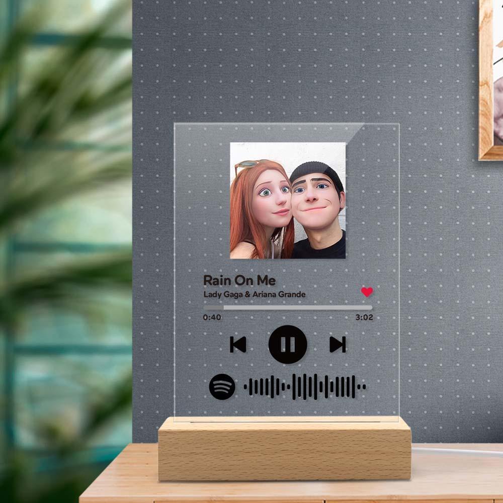 Scannable Spotify Code Comic Filtre Plaque Porte-clés Musique Et Photo Acrylique Cadeaux Pour Couple - votrecollierprenomfr