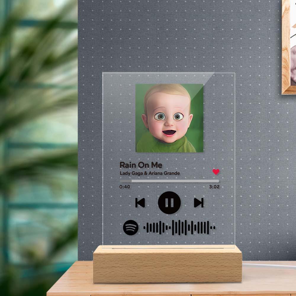 Scannable Spotify Code Comic Filtre Plaque Porte-clés Musique Et Photo Acrylique Cadeaux Pour Bff - votrecollierprenomfr