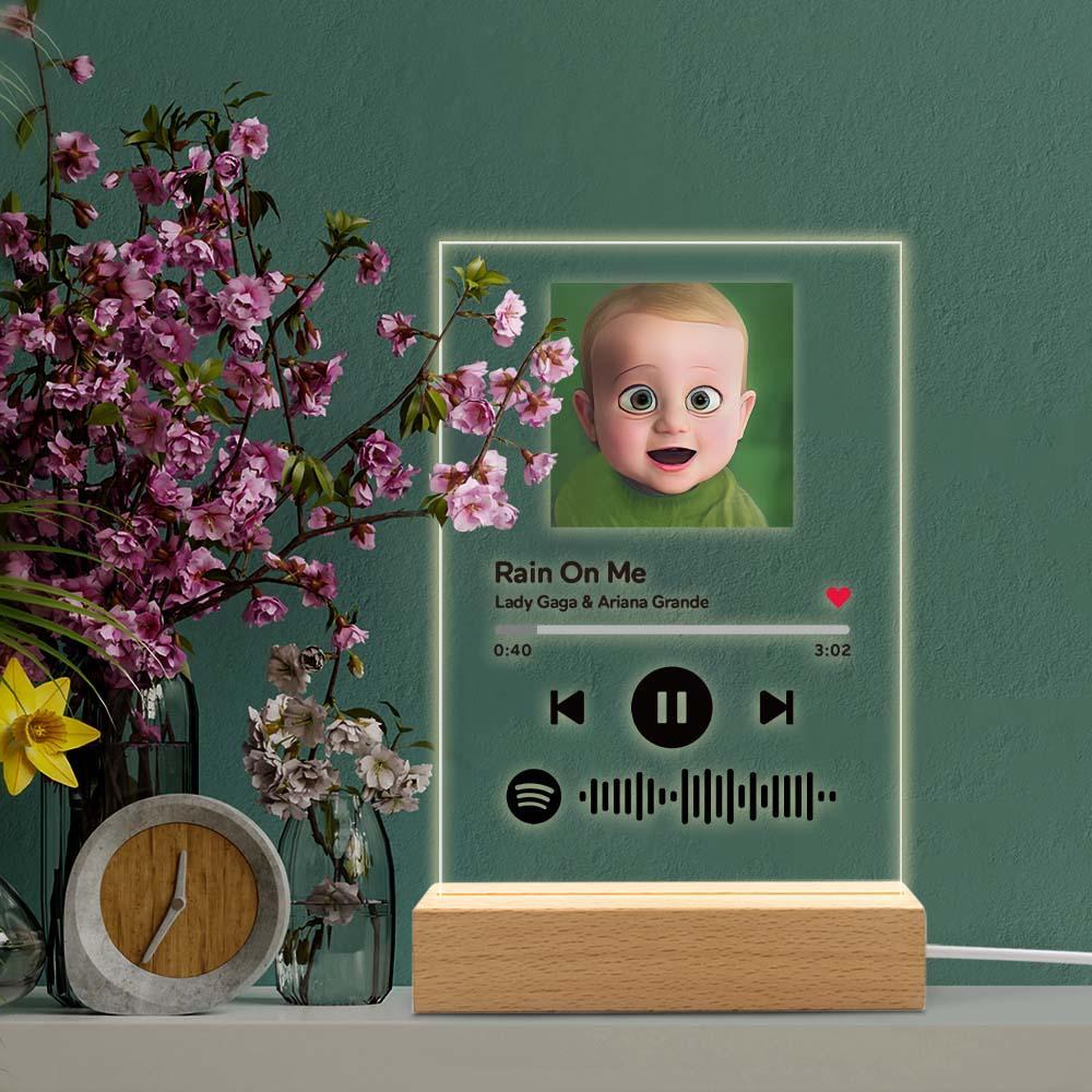 Scannable Spotify Code Comic Filtre Plaque Porte-clés Musique Et Photo Acrylique Cadeaux Pour Bff - votrecollierprenomfr