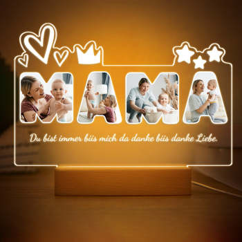 Veilleuse Photo Personnalisée Cadeaux De Lampe De Maman Personnalisés Pour La Fête Des Mères - votrecollierprenomfr