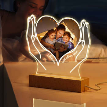 Cadeau De Veilleuse Photo Acrylique Personnalisé Pour Maman De Son Fils Fille - votrecollierprenomfr