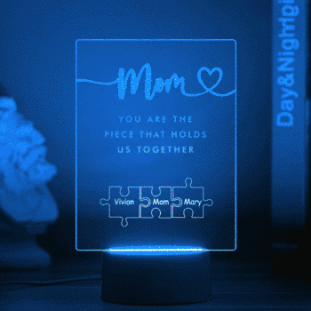 Veilleuse Fête Des Mères Maman Personnalisée Tu Es La Pièce Qui Nous Tient Ensemble Veilleuse Acrylique Pour Maman - votrecollierprenomfr