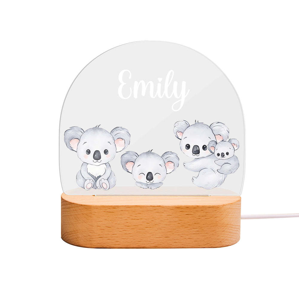 Nom Personnalisé Bébé Koala Veilleuse Nom Personnalisé Chambre De Bébé Lampe Cadeau Pour Les Enfants - votrecollierprenomfr