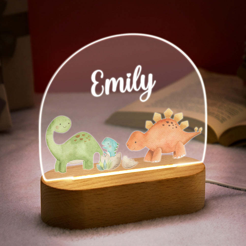 Nom Personnalisé Bébé Dinosaure Veilleuse Nom Personnalisé Chambre De Bébé Lampe Cadeau Pour Les Enfants - votrecollierprenomfr