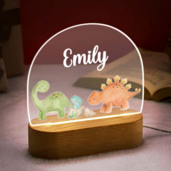 Nom Personnalisé Bébé Dinosaure Veilleuse Nom Personnalisé Chambre De Bébé Lampe Cadeau Pour Les Enfants - votrecollierprenomfr