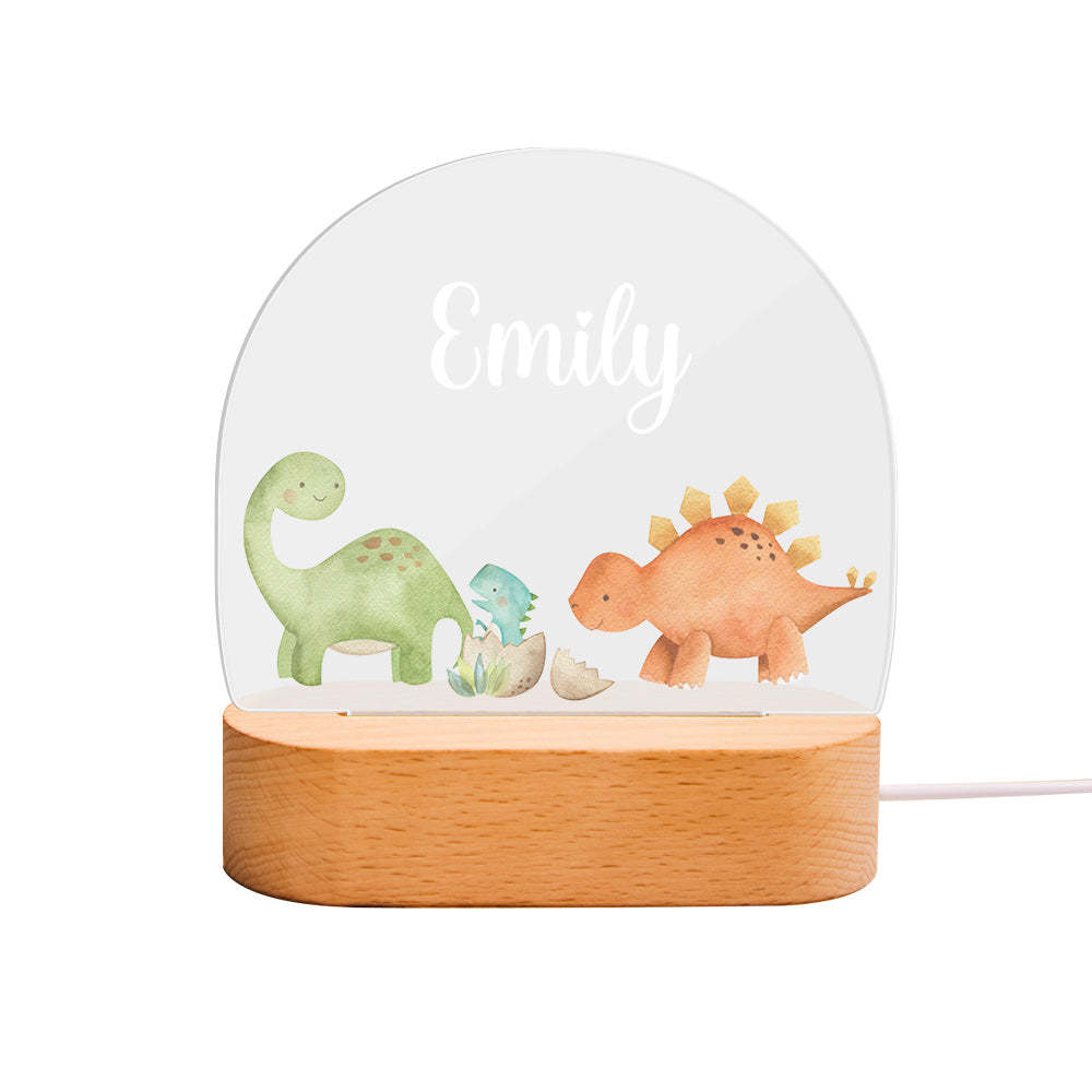 Nom Personnalisé Bébé Dinosaure Veilleuse Nom Personnalisé Chambre De Bébé Lampe Cadeau Pour Les Enfants - votrecollierprenomfr