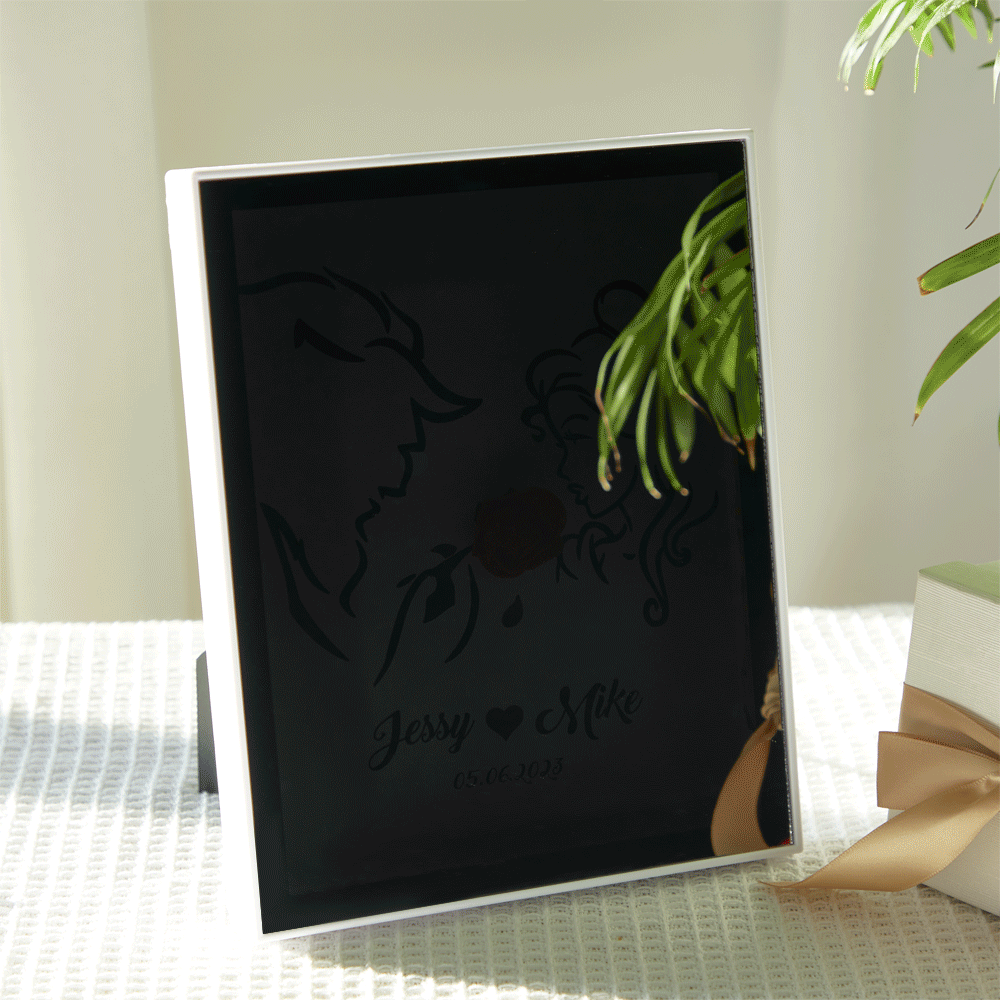 Cadre Photo De Couple Personnalisé Avec Lumière, Cadeau Parfait Pour Un Anniversaire De Famille, Un Anniversaire De Noël - votrecollierprenomfr