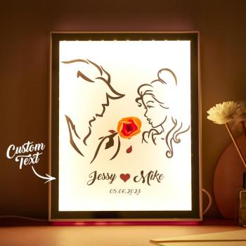Cadre Photo De Couple Personnalisé Avec Lumière, Cadeau Parfait Pour Un Anniversaire De Famille, Un Anniversaire De Noël - votrecollierprenomfr