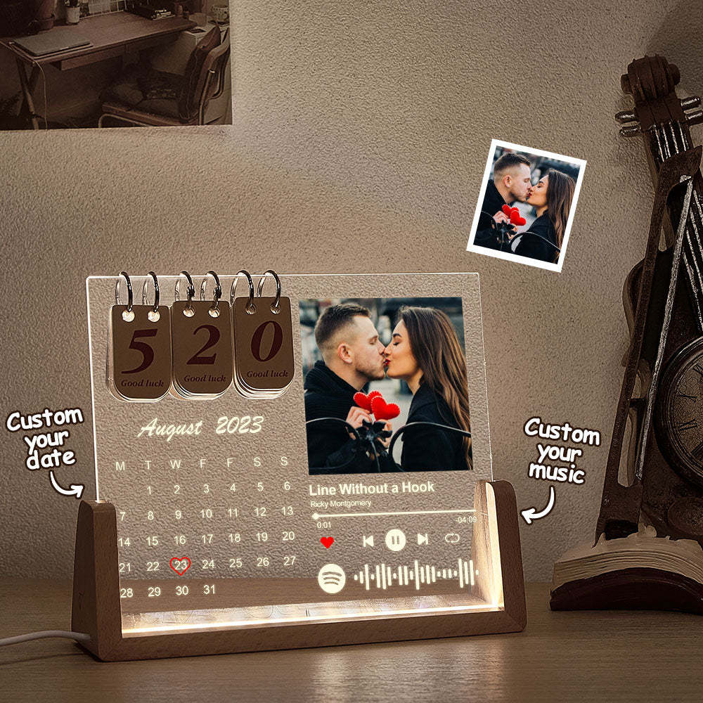 Lampe À Code Spotify Personnalisée, Calendrier De Compte À Rebours Personnalisé, Veilleuse - votrecollierprenomfr