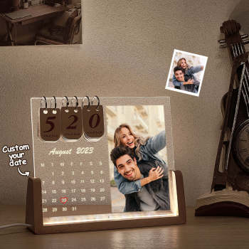 Lampe Photo Personnalisée, Calendrier De Compte À Rebours Personnalisé, Veilleuse - votrecollierprenomfr