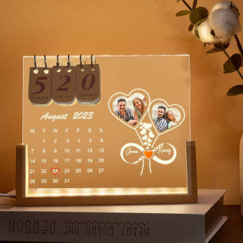 Lampe Coeur Infini Personnalisée, Calendrier De Compte À Rebours Personnalisé, Veilleuse - votrecollierprenomfr