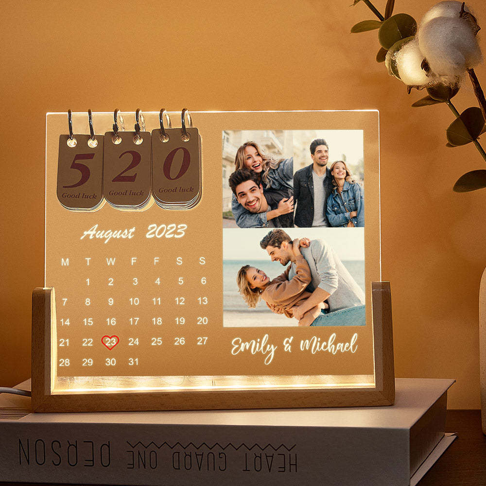 Lampe Photo Personnalisée, Calendrier De Compte À Rebours Personnalisé, Veilleuse, Cadeau - votrecollierprenomfr