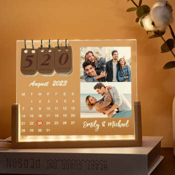 Lampe Photo Personnalisée, Calendrier De Compte À Rebours Personnalisé, Veilleuse, Cadeau - votrecollierprenomfr