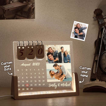 Lampe Photo Personnalisée, Calendrier De Compte À Rebours Personnalisé, Veilleuse, Cadeau - votrecollierprenomfr