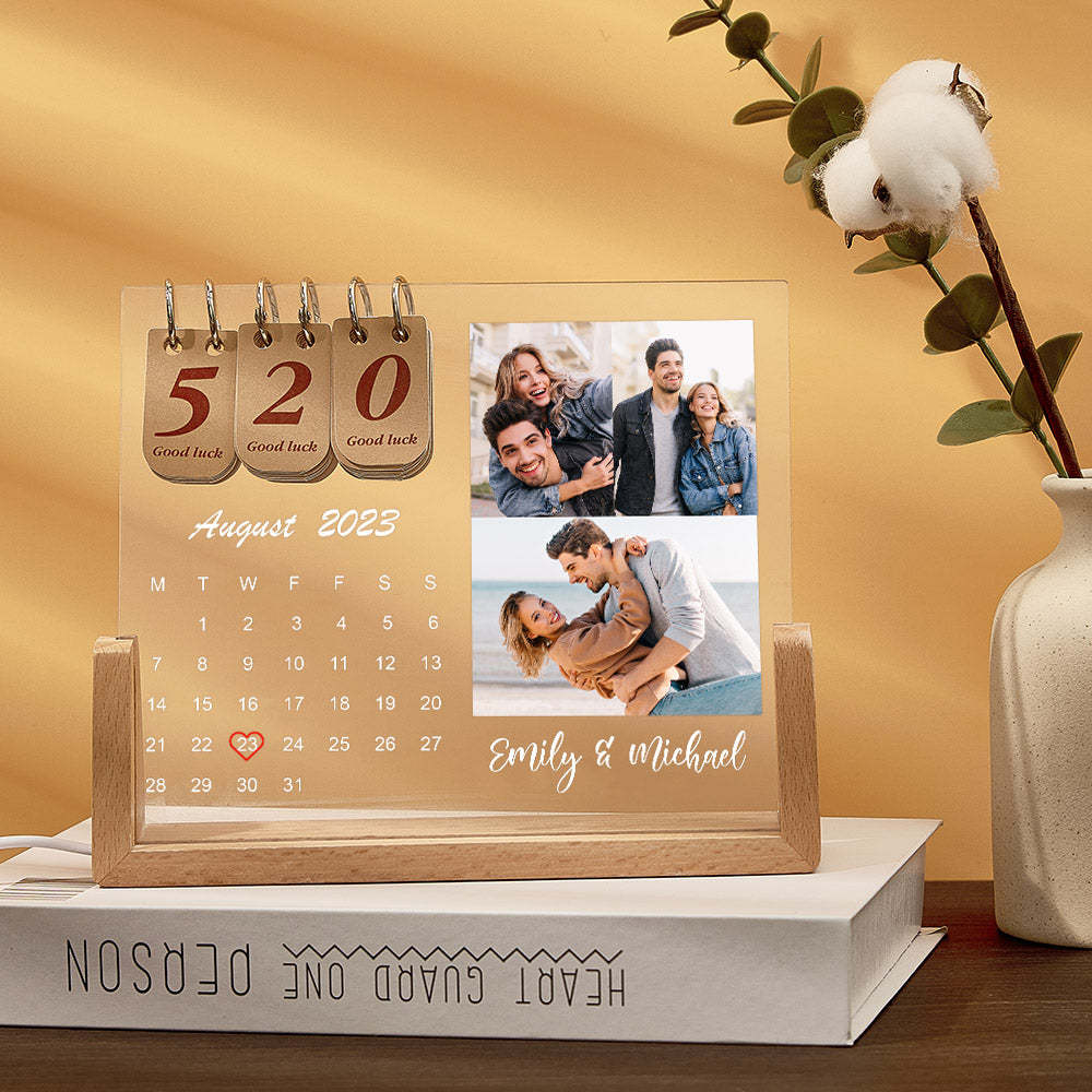 Lampe Photo Personnalisée, Calendrier De Compte À Rebours Personnalisé, Veilleuse, Cadeau - votrecollierprenomfr