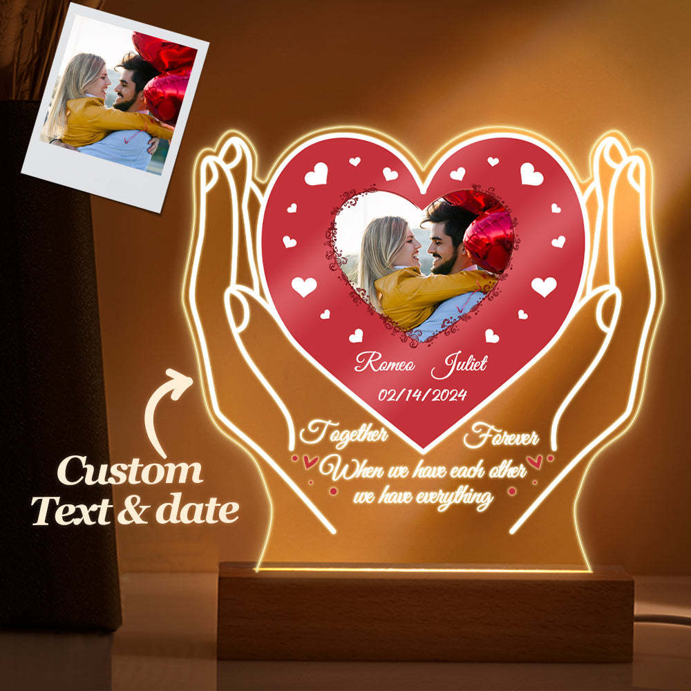 Veilleuse Acrylique Personnalisée Avec Photo Personnalisée, Cadeaux De Saint-valentin Pour Les Amoureux - votrecollierprenomfr