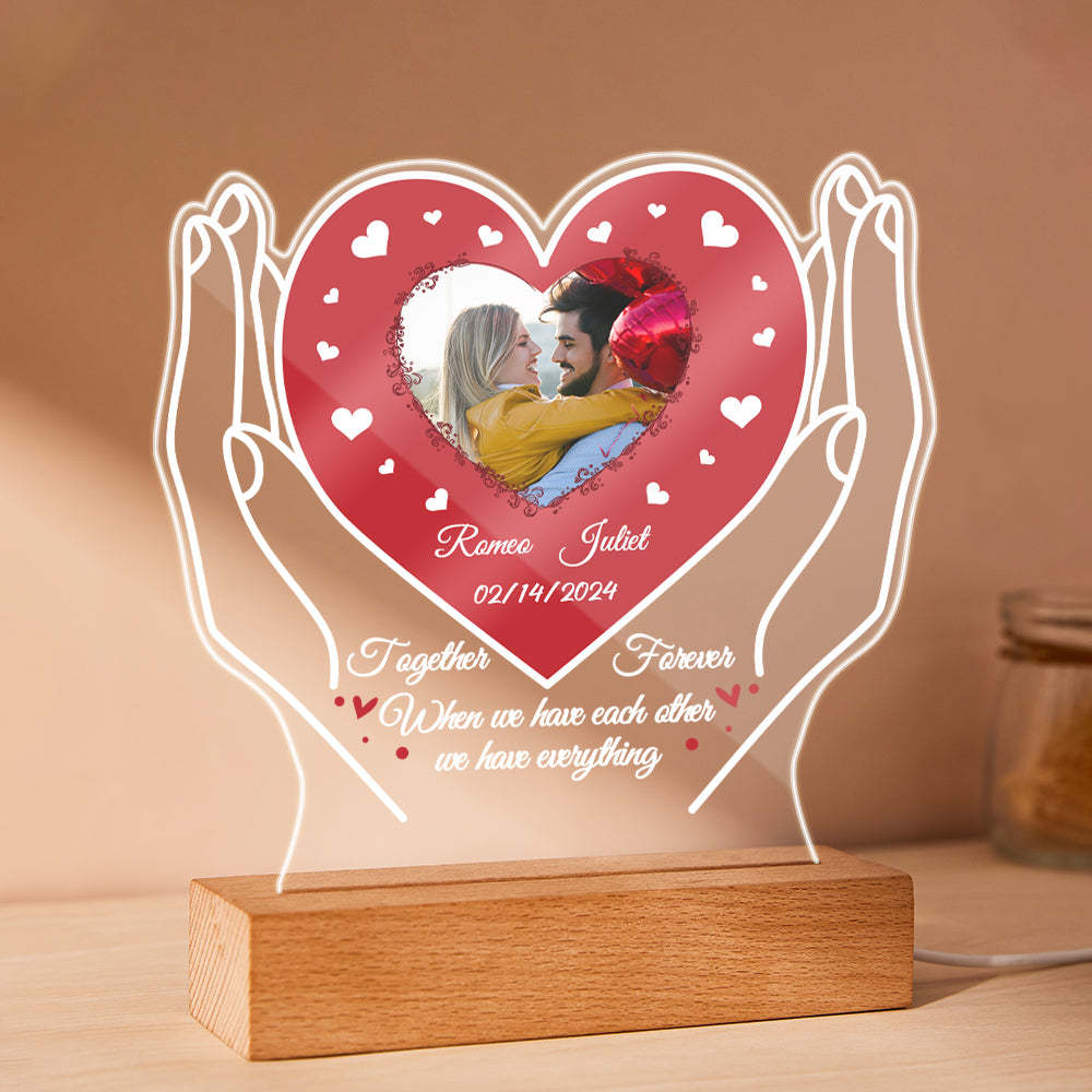 Veilleuse Acrylique Personnalisée Avec Photo Personnalisée, Cadeaux De Saint-valentin Pour Les Amoureux - votrecollierprenomfr