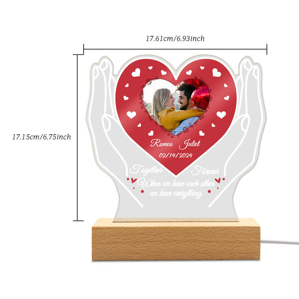 Veilleuse Acrylique Personnalisée Avec Photo Personnalisée, Cadeaux De Saint-valentin Pour Les Amoureux - votrecollierprenomfr